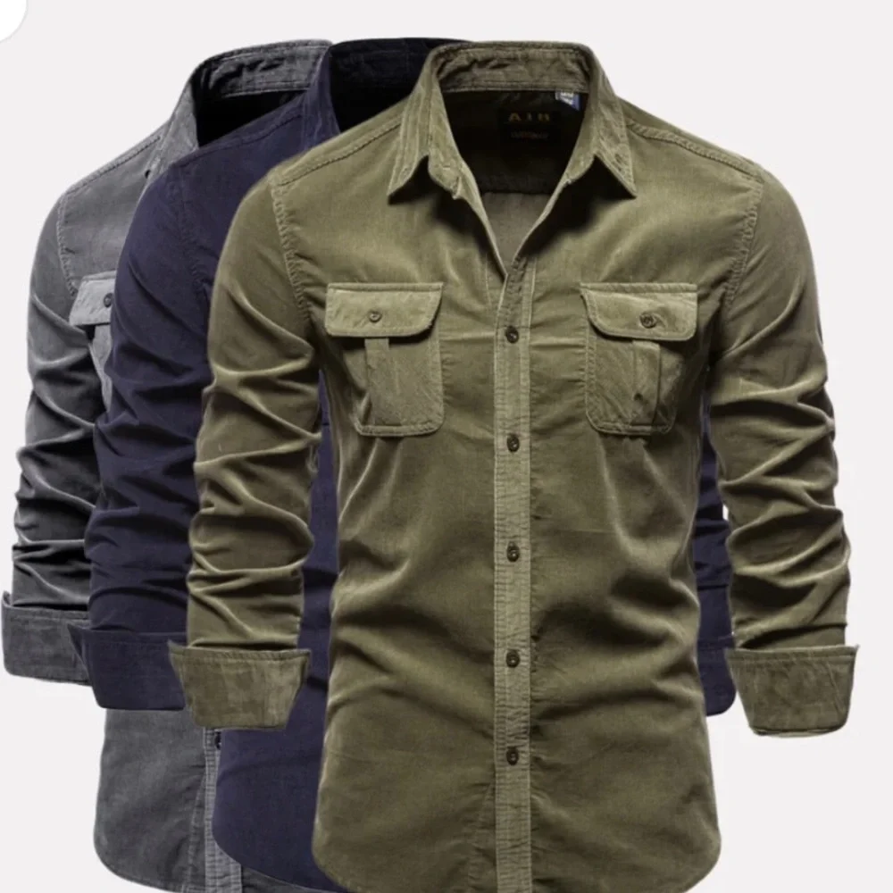 NWT Limitsix Slim Corduroy Shirt gray in size XL. - Picture 2 of 2